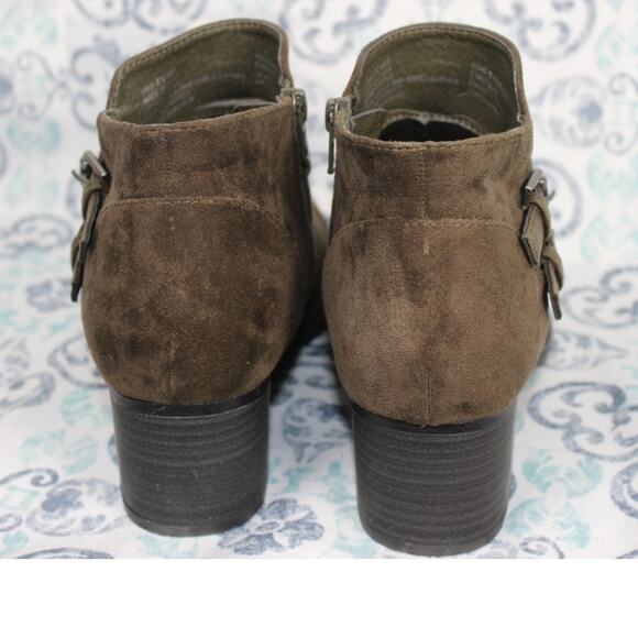 Sonoma Ankle Boot Womens Esme Olive 8.5M Suede Casual Block Heel Ortholite - Picture 5 of 10